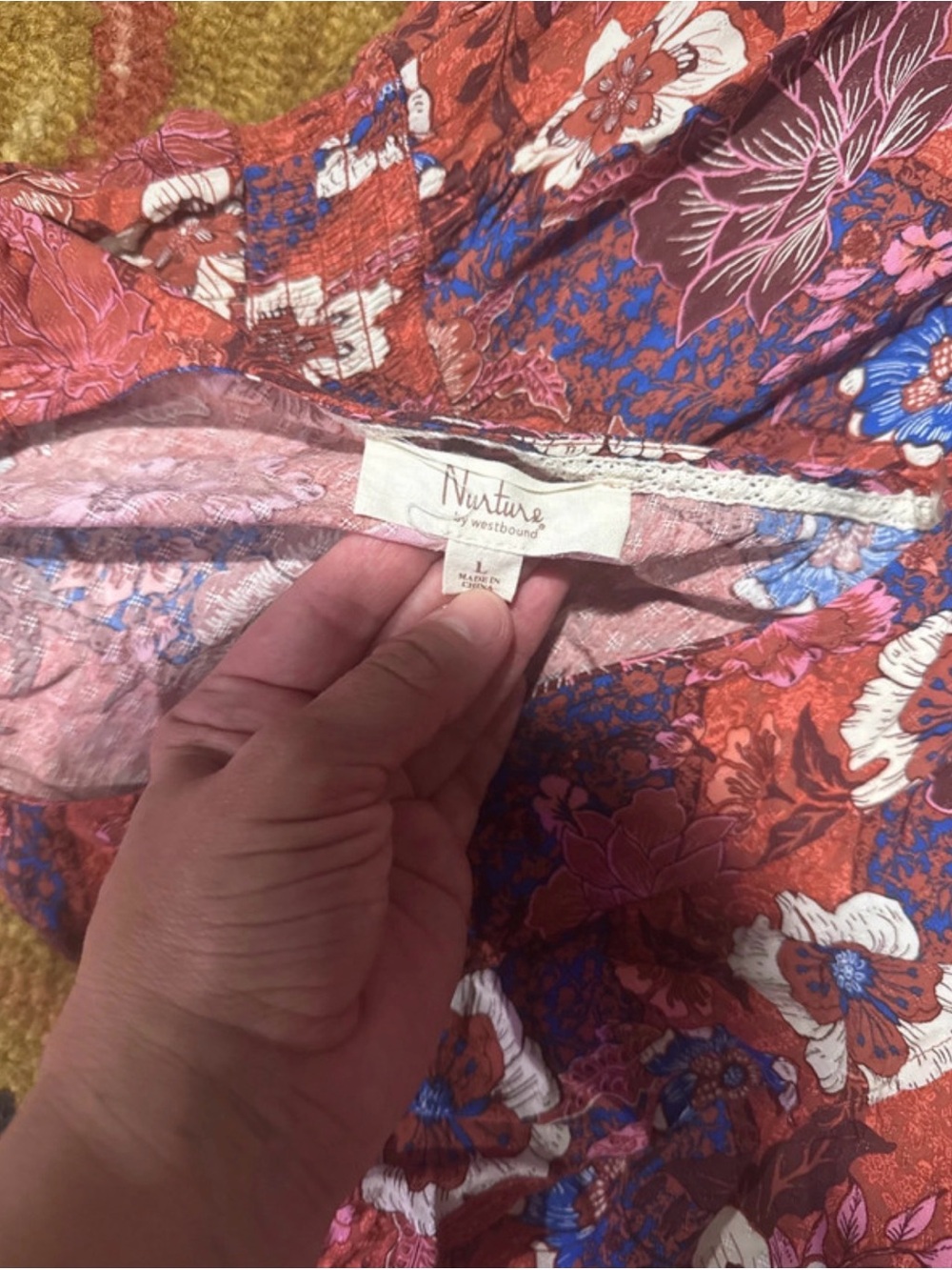 Nurture by Westbound Floral Tiered Maxi Dress in Rust Pink Sz Large - Picture 8 of 8